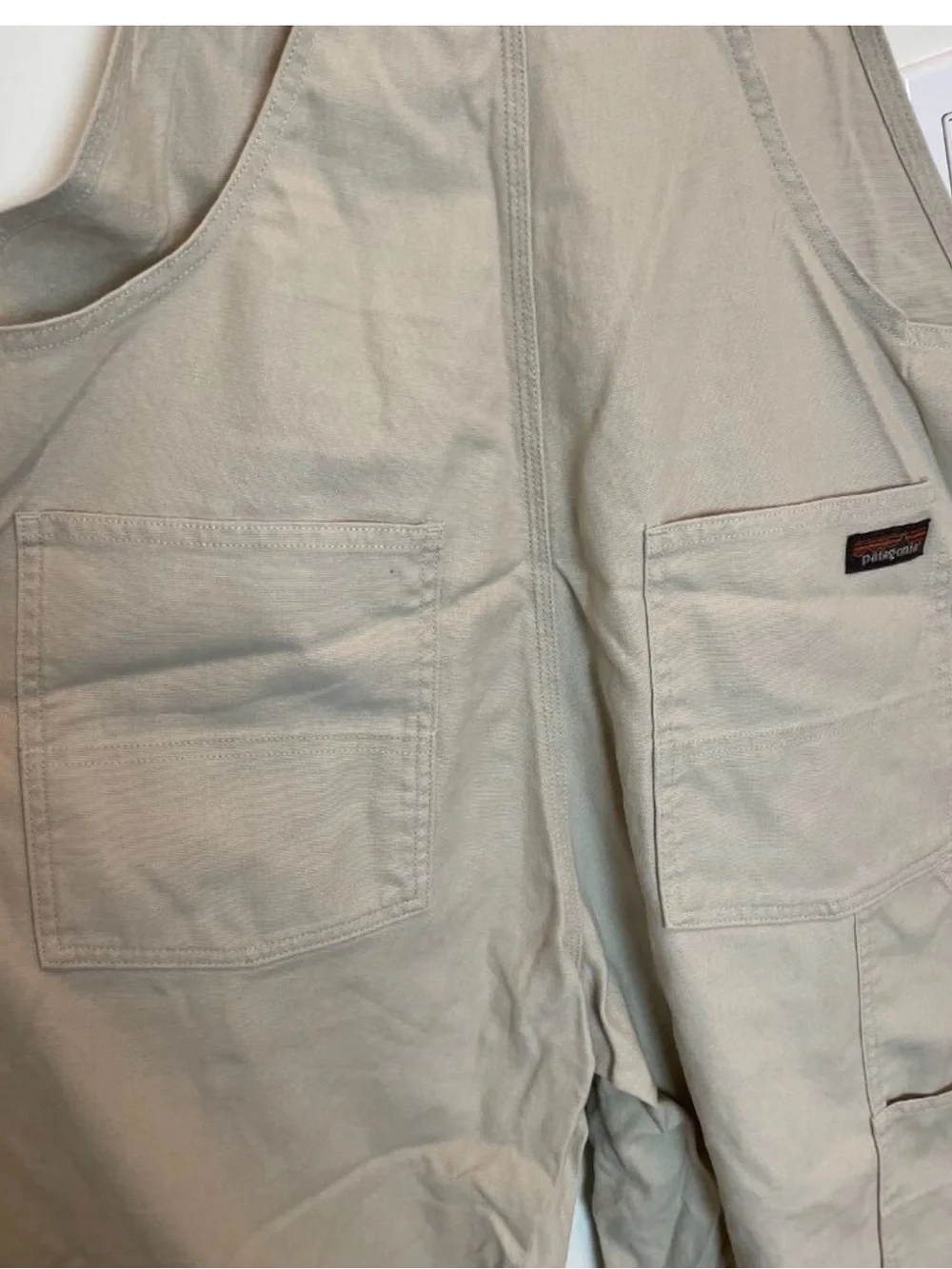 PATAGONIA All Seasons Khaki Hemp Straight Leg Overalls || XL - Picture 8 of 12